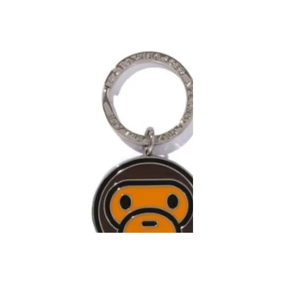 A BATHING APE Zinc Alloy Epoxy Resin Keychain Bag Accessory Medium Size Men's Brown-3