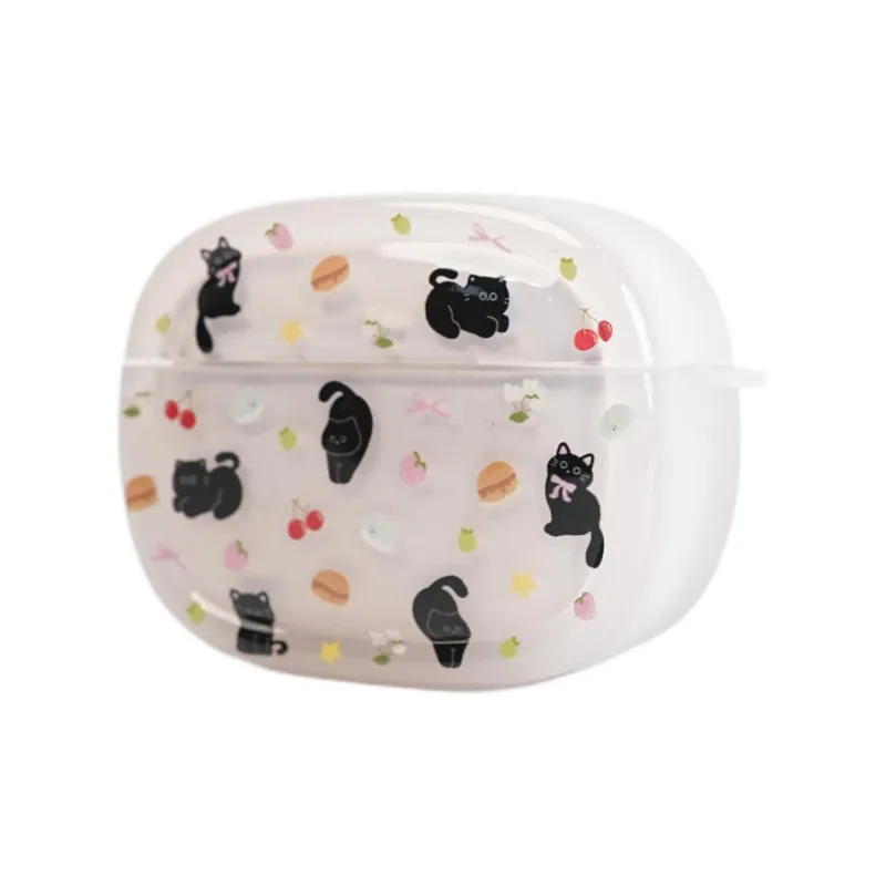 Wei Xin Compatibility With Apple AirPods 4/2/3/4th Generation/AirPods Pro/Pro 2 TPU Cake Cherry Kitten Headphone Cases-3