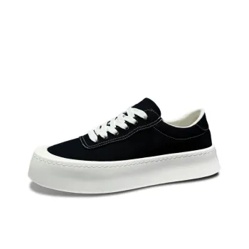 VANSSI Low Top Casual Sports Platform Skateboard Shoes Men's Black
