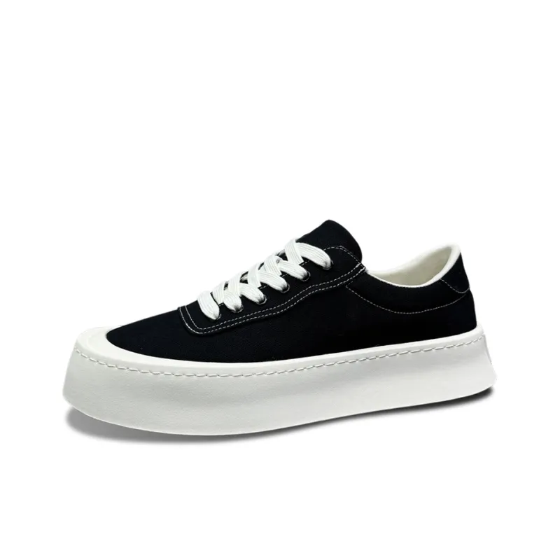 VANSSI Low Top Casual Sports Platform Skateboard Shoes Men's Black-0
