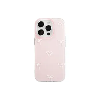 Wei Xin Acrylic Material Double Layer Line Bowknot Phone Cases Compatible With IPhone 16/15 Pro Max/Apple 13/14 Pro/Max