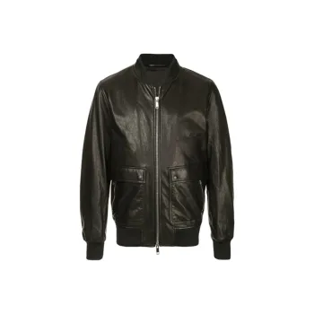 Valentino Leather Jackets Men Black