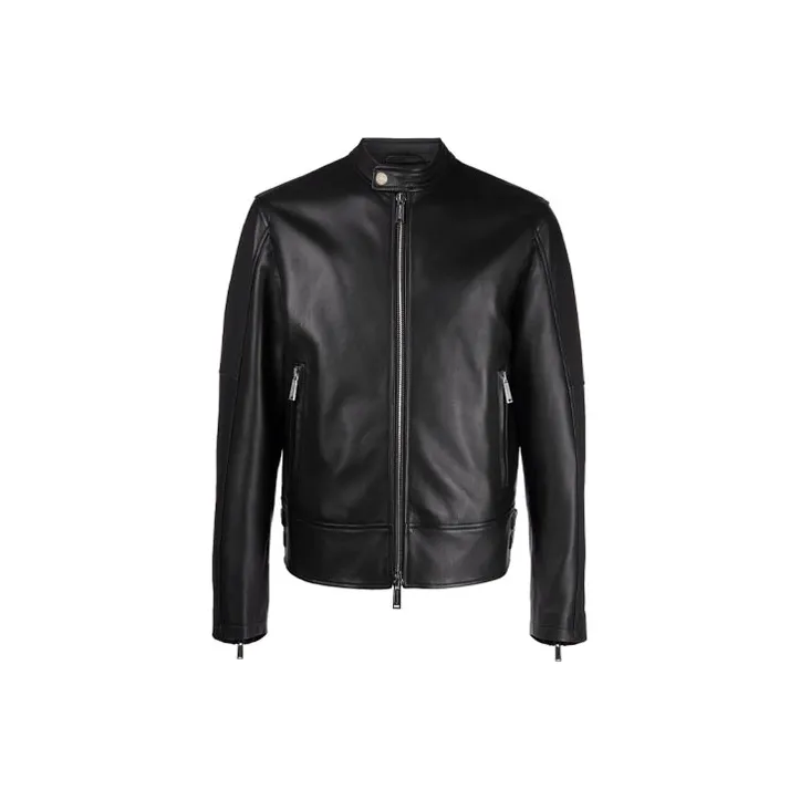 DSQUARED 2 Leather Jackets Men Black-0
