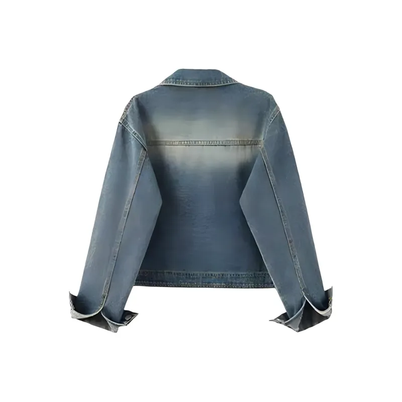Flowers In Water Denim Jacket Women's-2