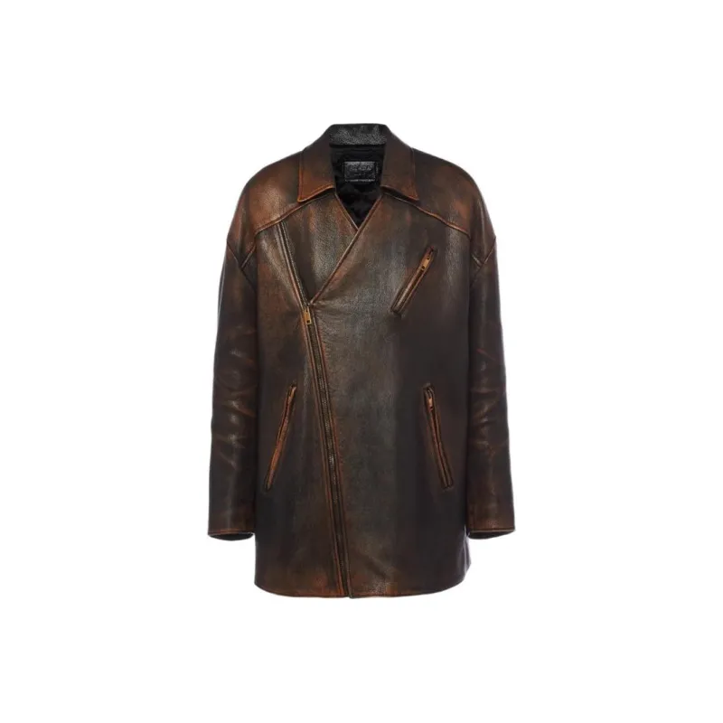 PRADA Leather Jackets Men Black-0