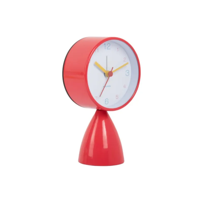 Karlsson Sweeping Seconds Movement Iron Alarm Clock Unisex White-1