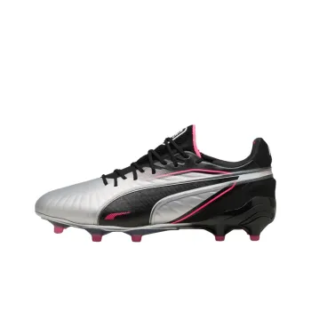PUMA King Ultimate Anti Slip Wear Resistant Soccer Shoes Unisex Silver Black