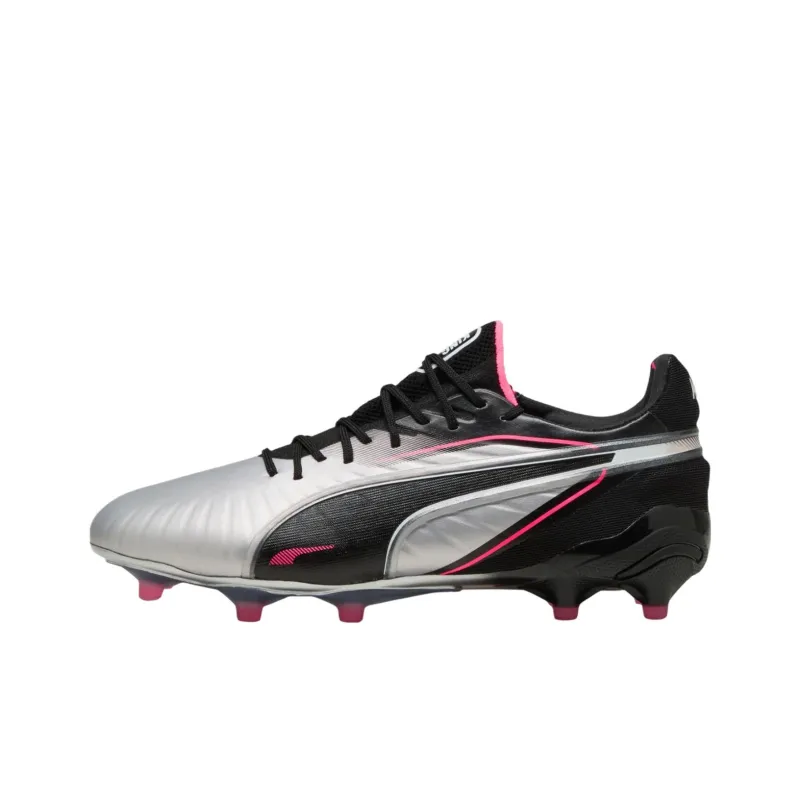 PUMA King Ultimate Anti Slip Wear Resistant Soccer Shoes Unisex Silver Black-0