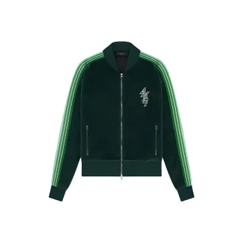AMIRI Amiri Stack Velour Track Jacket Jackets Coats Men's Green