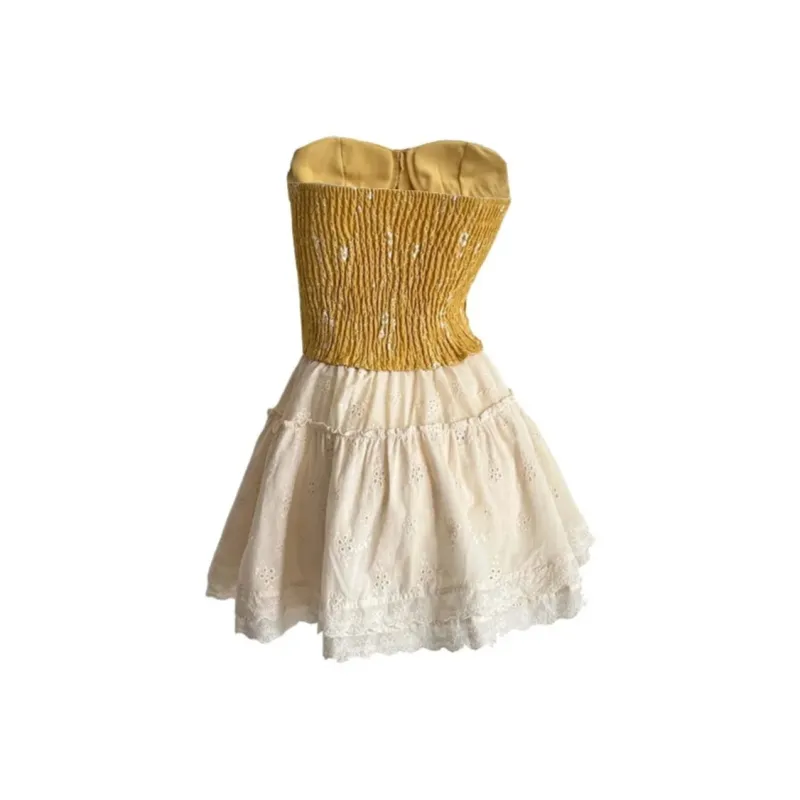 AFGGD Sleeveless Dress Women's Yellow-1