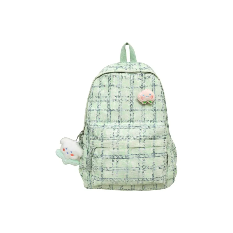 HCXK Corduroy Backpack Women's Green/Blue/Pink-0