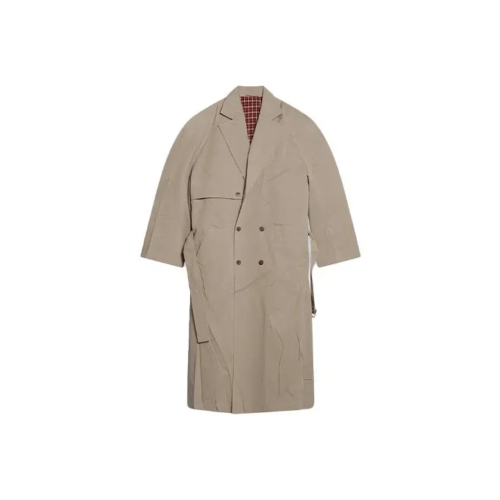 Balenciaga Trench Coat Loose Fit Style Men's Beige-0