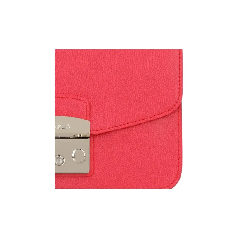 Furla Leather Crossbody Bag, Shoulder Bag Small Size Women's Red-4