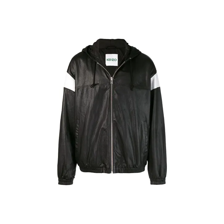 KENZO Leather Jackets Men Black-0