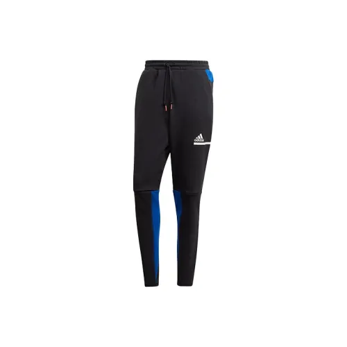 Adidas Knitted Sweatpants Men's Black Blue Multicolor