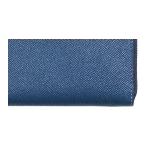 COACH Zip Around Cross-Stitch Leather Wallet Medium Size Unisex Blue-3