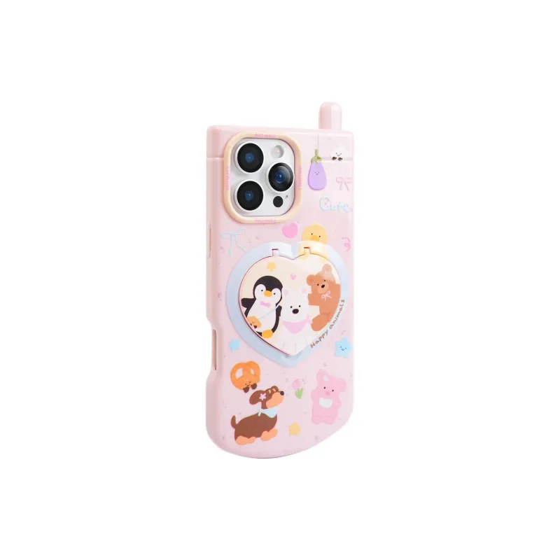Sopi TPU Material Flap Big Brother Pink Rose Red Phone Cases Compatible With IPhone 16/15 Pro Max/Apple 13/14 Pro/Max-4