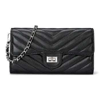 ROBERTA DI CAMERINO Sheepskin Shoulder Bag Women's Classic Black/Elegant Purple