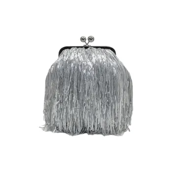 WEEKEND MaxMara Polyester One Shoulder Clutch Women's Silver