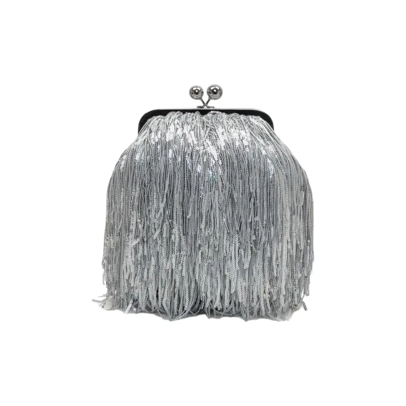 WEEKEND MaxMara Polyester One Shoulder Clutch Women's Silver-0