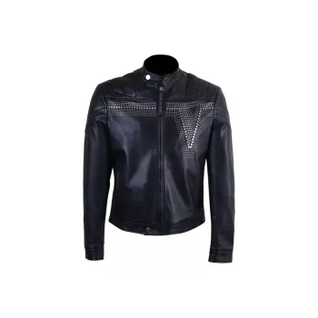 VERSACE SS22 Leather Jacket Men's Black