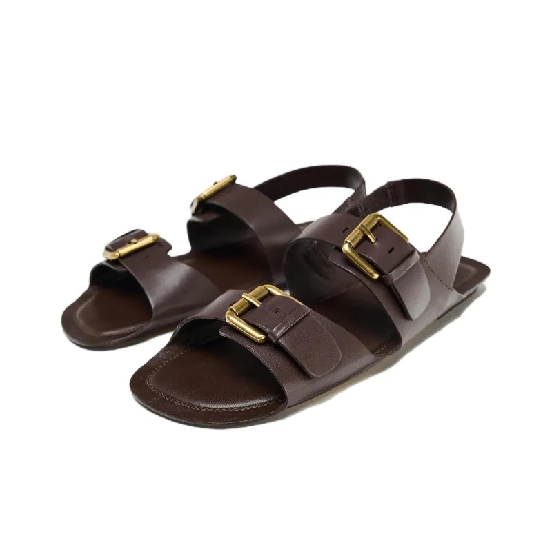 ZARA One Strap Sandals Women's Brown-2