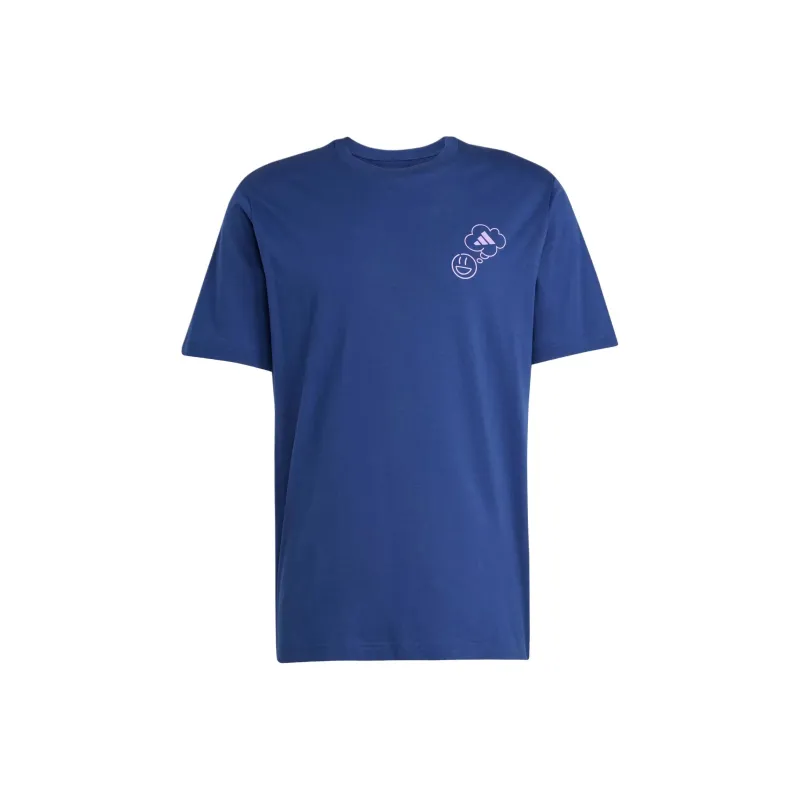 Adidas Free Shipping With AdiClub Lounge Verbiage Circle Graphic Tee-0