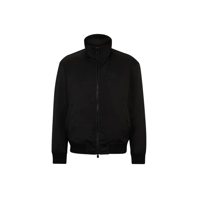 HUGO BOSS Satin Jacket In A Regular Fit With Special Artwork Jackets & Coats Unisex Black-0