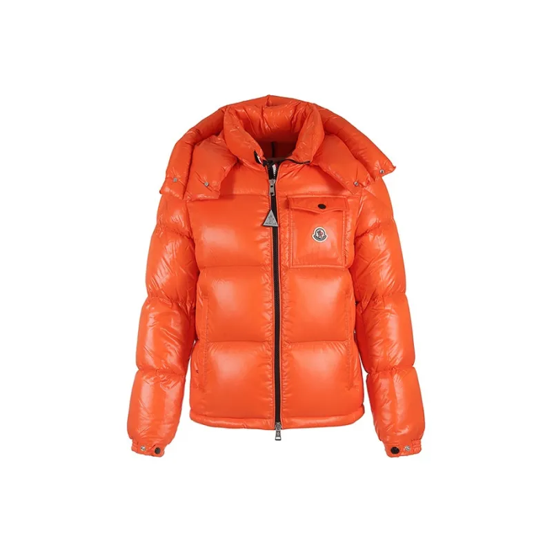 Moncler Down Jacket Men's Orange Tri-Color Stripes-0