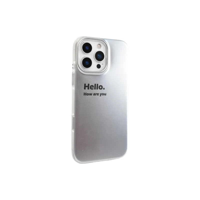 Wei Xin Acrylic Material Matte Plated Silver Text Phone Cases Compatible With IPhone 16/15 Pro Max/Apple 13/14 Pro/Max-1