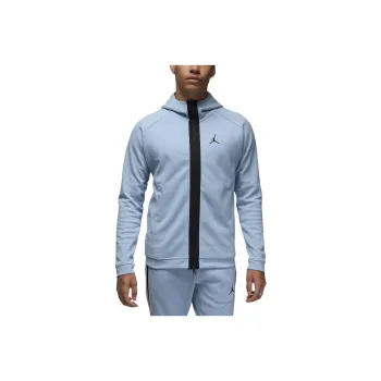 Jordan Air Fleece Full-Zip Hoodie Jackets Coats Men's Light Blue
