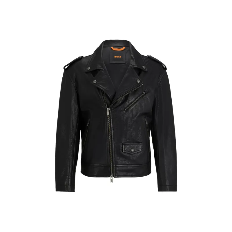 HUGO BOSS Studded Leather Jacket-0