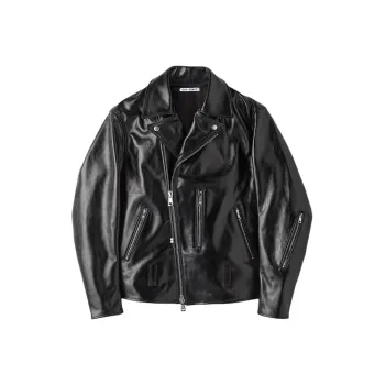 OUR LEGACY Leather Jackets Men Black