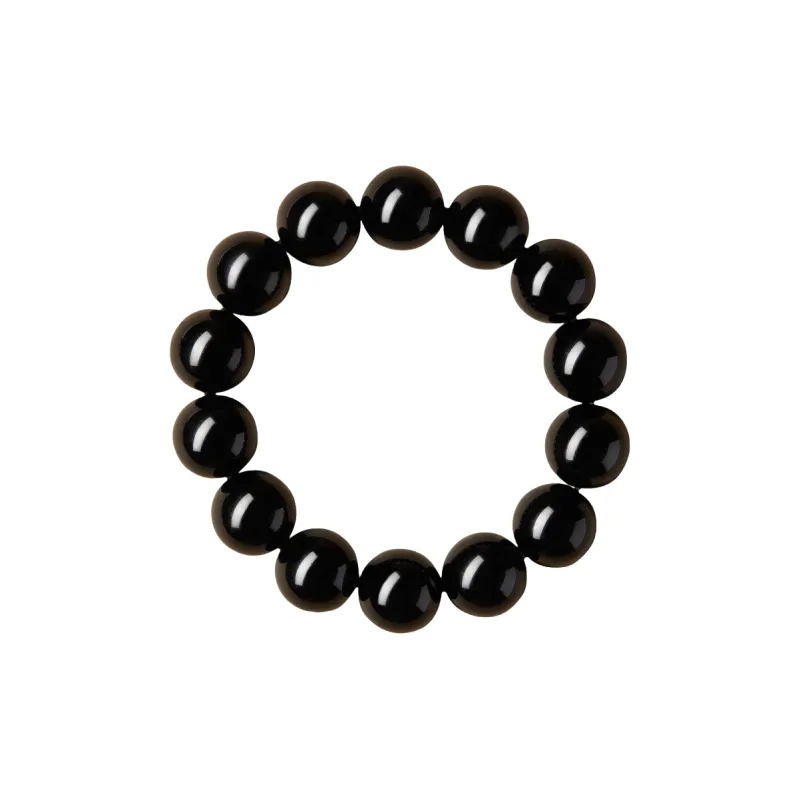 Stone On The Line Natural Obsidian Bracelets Unisex-8