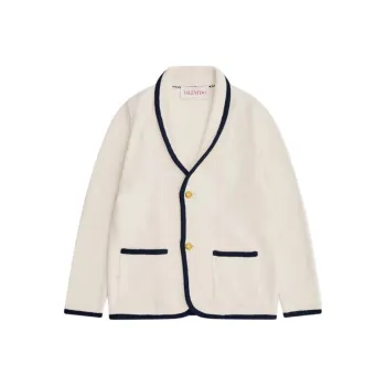 Valentino Single Breasted Straigth Hem Cardigan