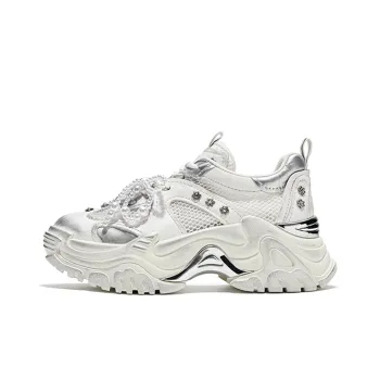 HR Abrasion Resistant Low Top Chunky Sneakers Women's White