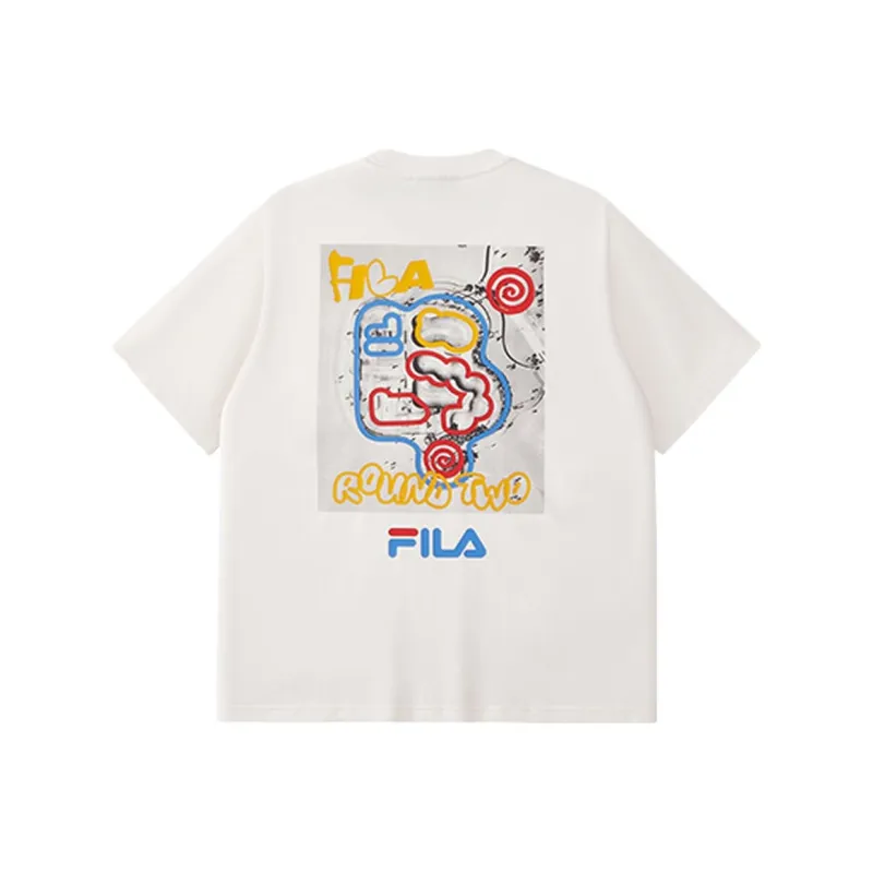 FILA FUSION x ROUND TWO SS25 T Shirt Unisex Cloud White WT-1