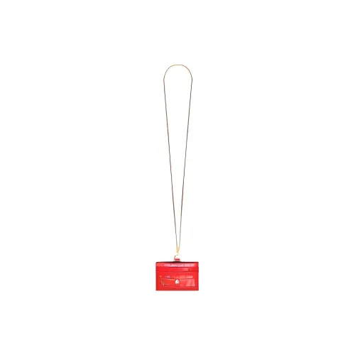 Alexander McQueen Leather Card Clip Wallets Women's Red