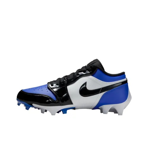 Jordan Air Jordan 1 Anti Slip Wear Resistant Soccer Shoes Unisex White Blue Black