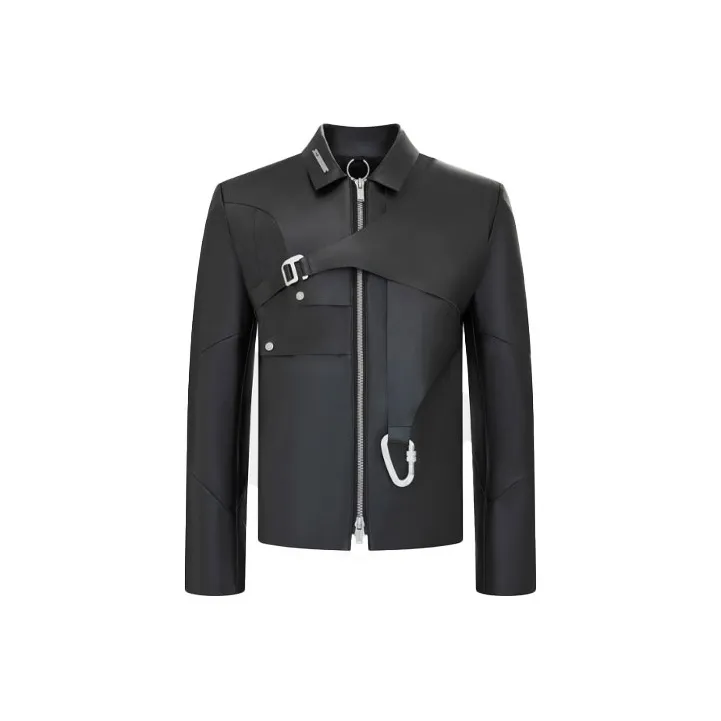 HELIOT EMIL Leather Jackets Men Black-0
