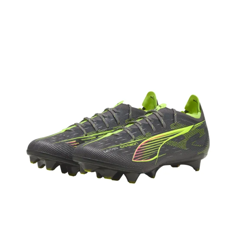 PUMA FG Rubber Long Studs Anti Slip Wear Resistant Soccer Shoes Women's Black Yellow-2