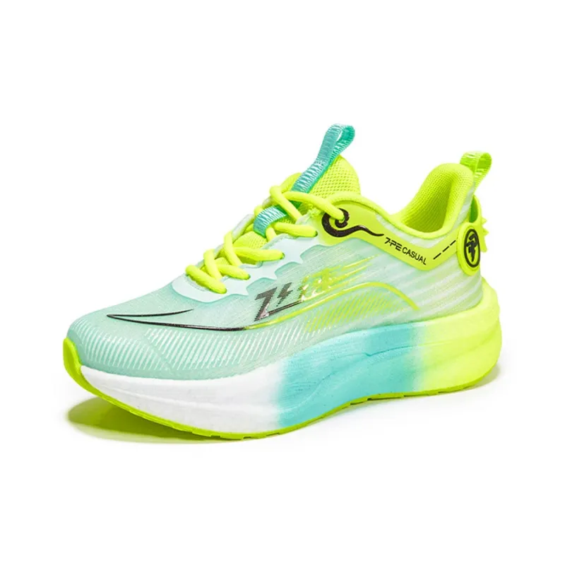 7 PE Running Shoes Unisex Low Top Light Sea Blue/Orange Red-1