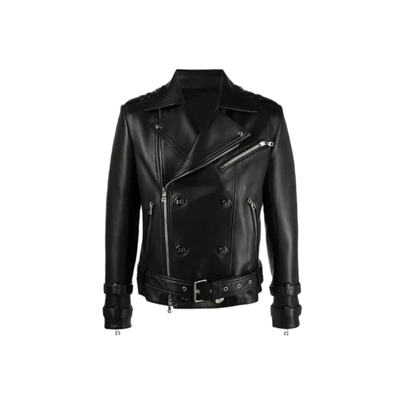 BALMAIN FW21 Leather Jacket Men's Black-0