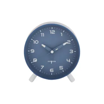 Karlsson Sweeping Seconds Movement Iron Alarm Clock Unisex Blue Dial