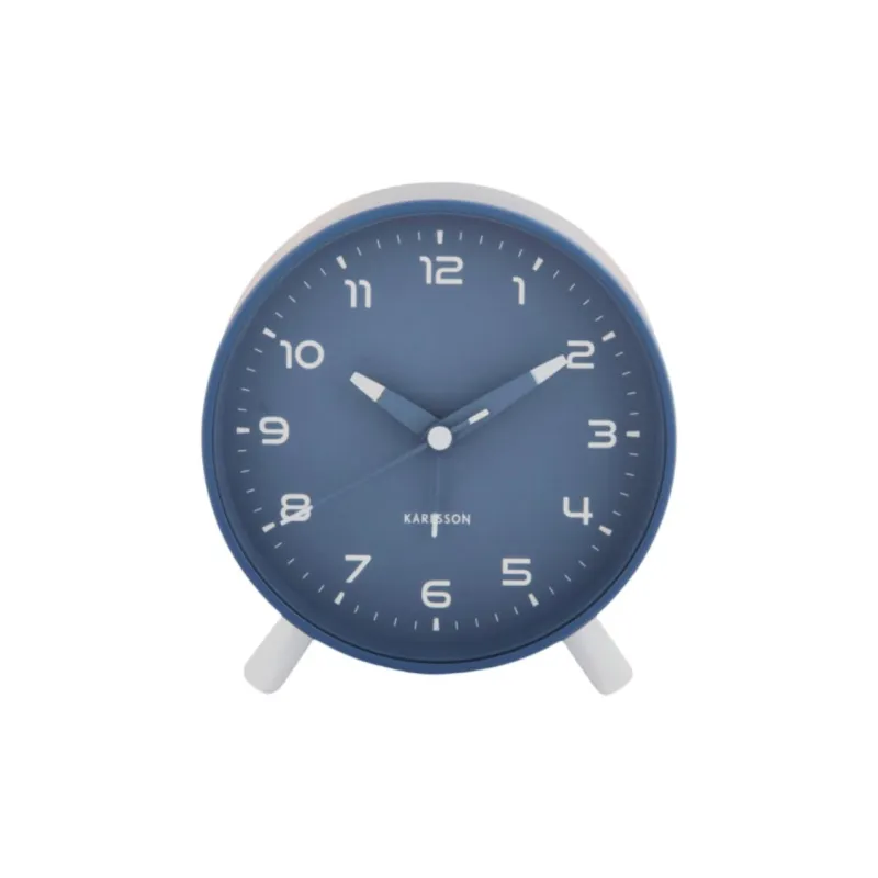 Karlsson Sweeping Seconds Movement Iron Alarm Clock Unisex Blue Dial-0