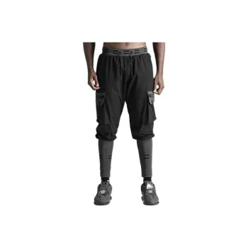 NORVINCY Outdoor Long Ribbed Elastic Cuff Knitted Sweatpants Men's