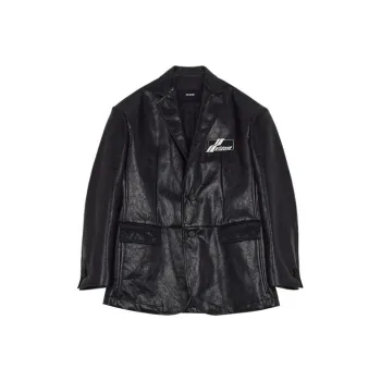 WE11DONE Leather Jackets Unisex Black