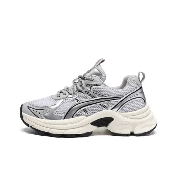 ZHR Demon's Eye Wear resistant And Lightweight Low Top Chunky Sneakers Women's Silver