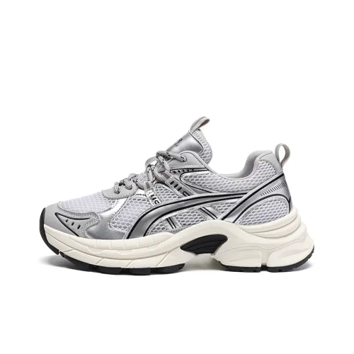 ZHR Demon's Eye Wear resistant And Lightweight Low Top Chunky Sneakers Women's Silver