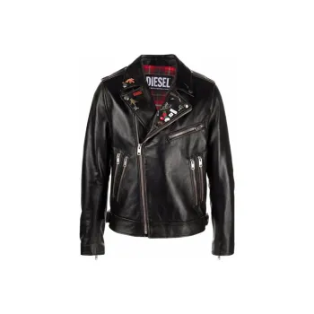 DIESEL FW21 Leather Jacket Men's Black